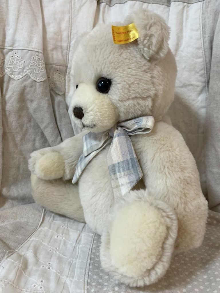 [USED] German Steiff white teddy bear