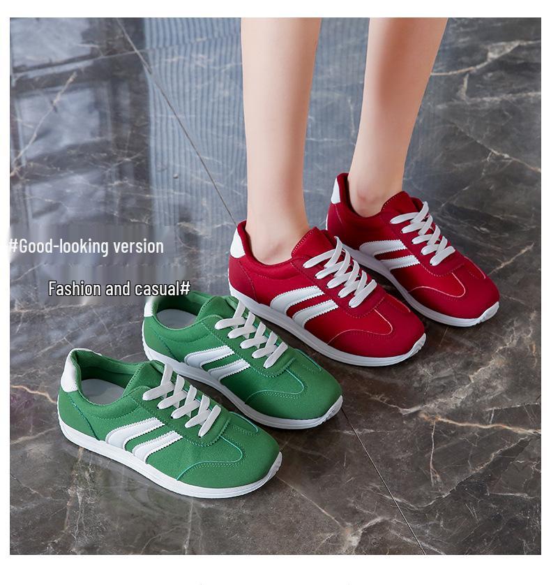 Spring/Summer 2025 Women's Forrest Gump Canvas Shoes - Green, Low-Top, Round Toe, Plus Size Available