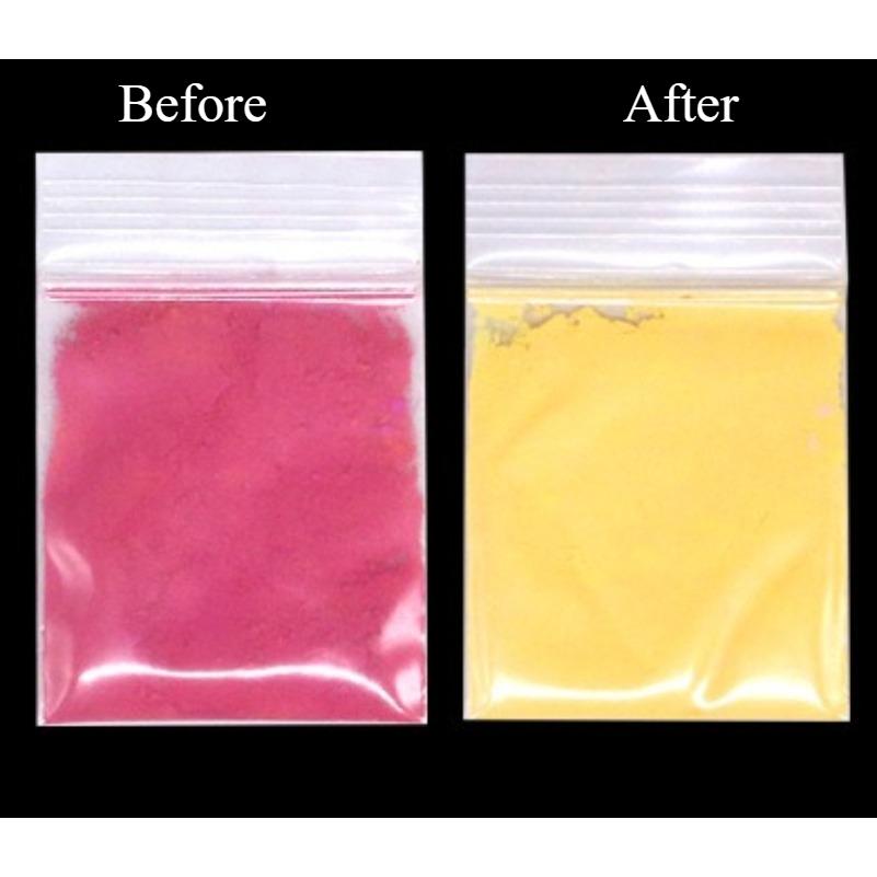 

10 кольорів термохромний пігментний порошок – Активований температурою порошок, що змінює колір, для рукоділля, нігтів та DIY проєктів рожевий червоний колір