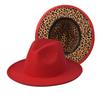Popular European and American fashion simple leopard print color matching jazz hat men's and women's elegant versatile wide-brimmed top hat
