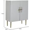 Sidebord - DKD HOME DECOR - Standard - Hvit og gullfarget - Jern og tre - 85x45x110 cm