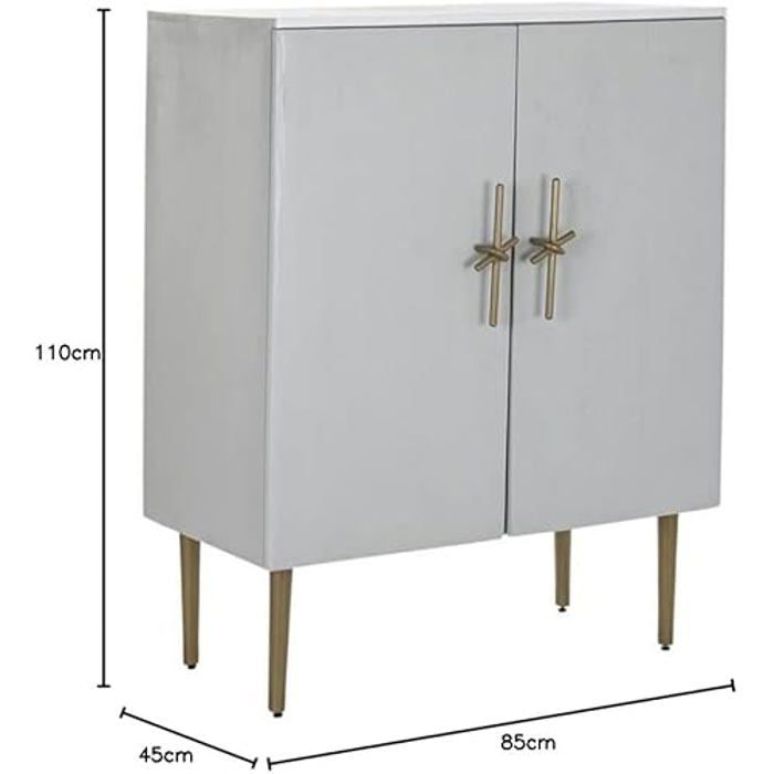 Meuble D'appoint - DKD HOME DECOR - Standard - Blanc Et Doré - Fer Et Bois - 85x45x110 Cm