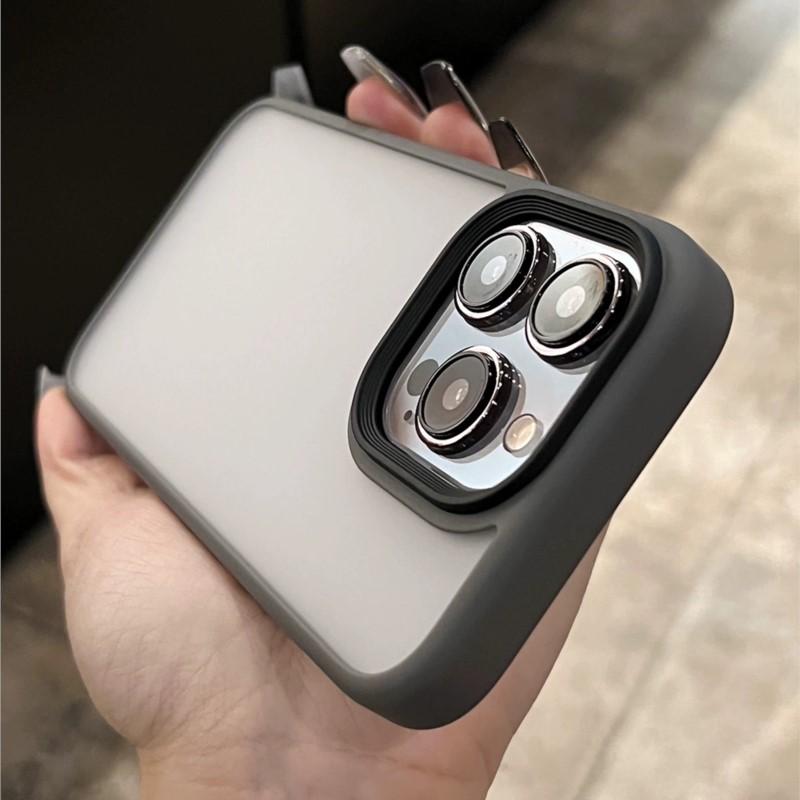 

Luxury Translucent Matte Case for iPhone 15 14 Mini 11 Pro Max X XR XS 8Plus Shockproof Armor Soft Bumper Hard Back Cover For iPhone 12 Mini серый