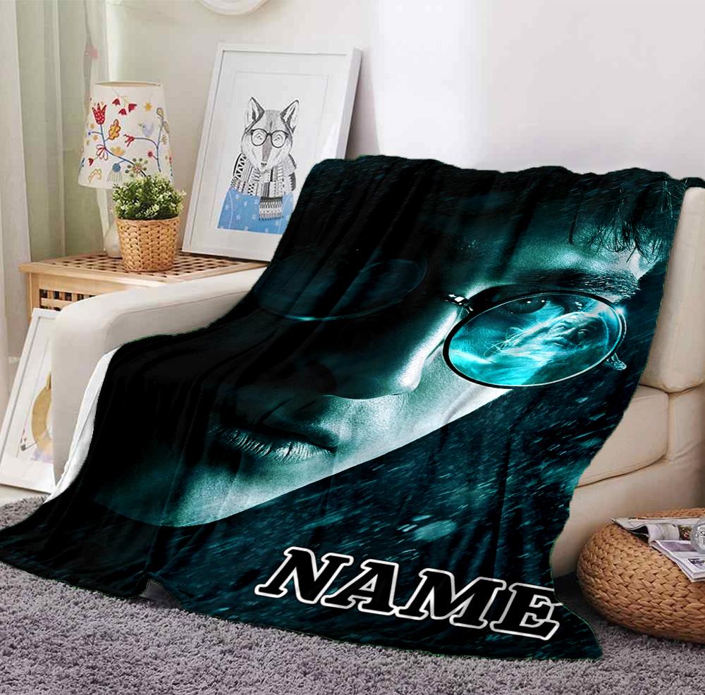 Custom Name Harry Potter Flannel Blanket Throw Blanket Soft Warm Sofa Bed home Decor Unique Gift