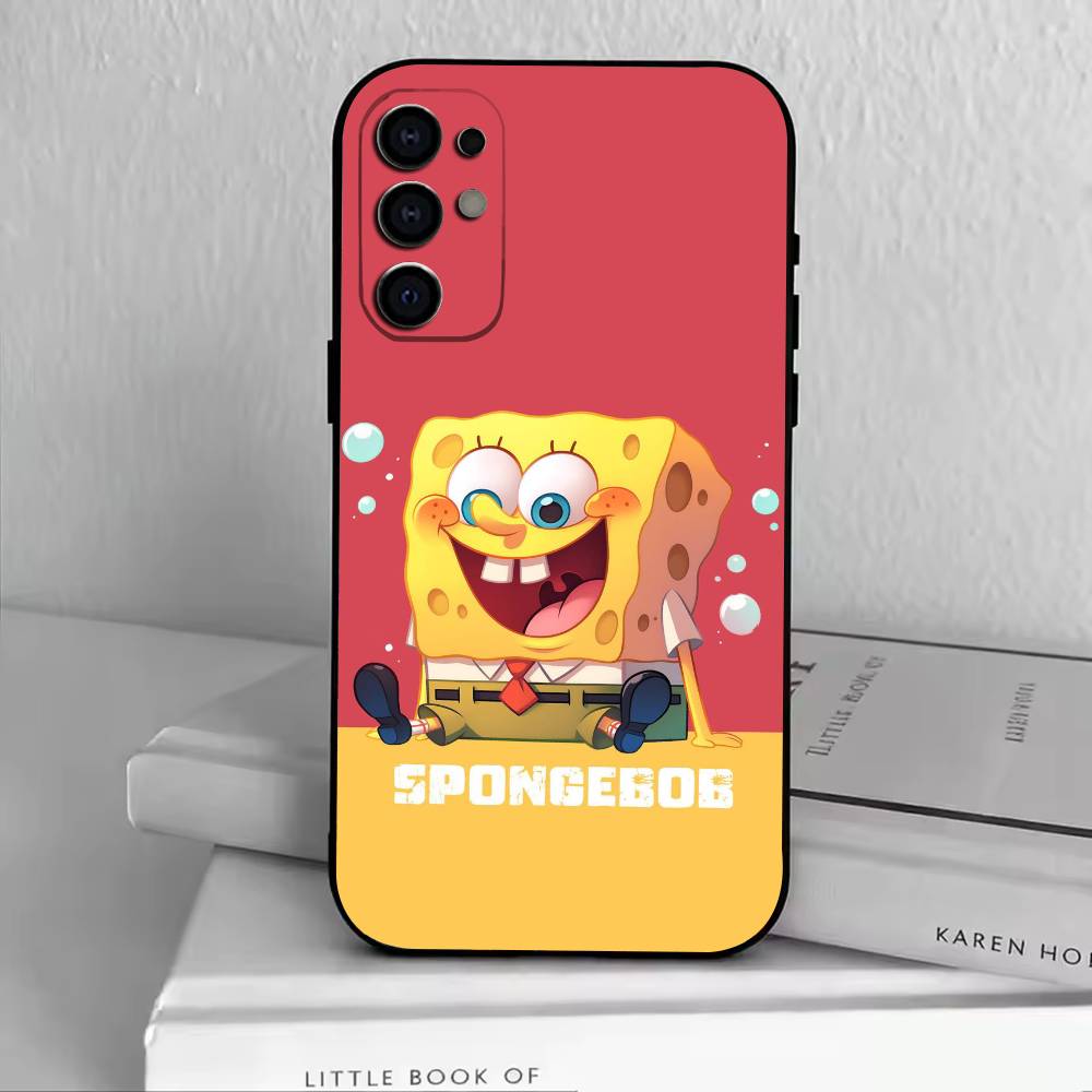S-SpongeBob Baby Phone Case Black Silicone Soft For Samsung S25,S24,S21,S22,S23,S30,Ultra,S20,Plus,Fe,Lite
