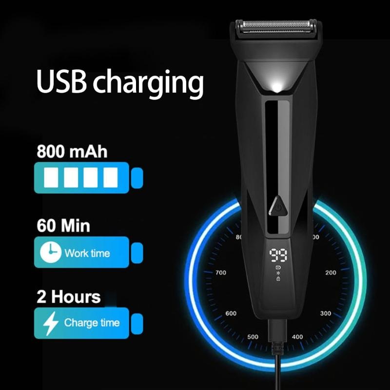 Groin & Body Hair Trimmer for Men Electric Trimmer Pubic Trimmer Body Shaver Waterproof Wet/Dry Body Shaver Groomer