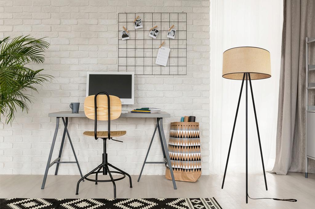 Floor Lamp Standing Tripod Metal Lampshade 45Cm