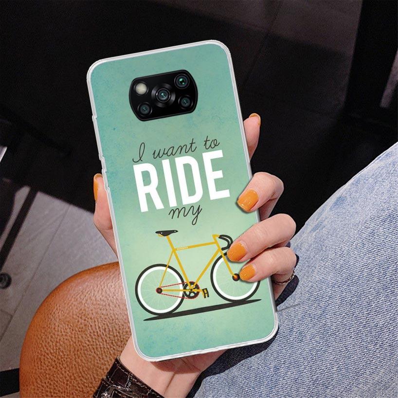 Bicycle Bike Sport Phone Case For Xiaomi Poco X7 X6 X5 Pro F7 Ultra Redmi 15C 15 13C 13 12C 12 10 10A 10C 9 9A 9C 9T Cover Poco