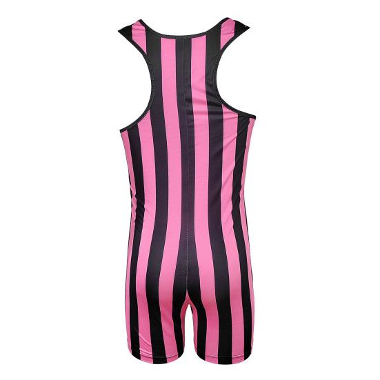 Pánské fitness body bez rukávů s hlubokým výstřihem do U, pruhovaný overal, sportovní podpůrné prádlo do posilovny, boxerky