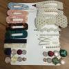 Women’s Geometric Acrylic Hairpin Set - Marble Design Hair Accessories