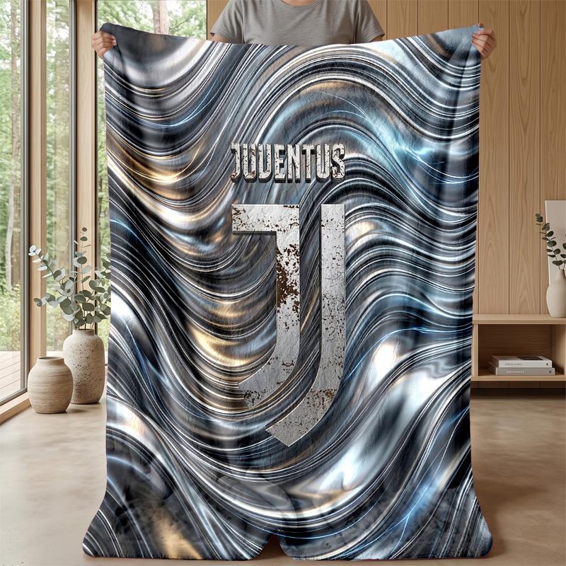 Coperta a tema Juventus FC Morbida coperta in flanella Coperta morbida tipo plaid Coperta accogliente per divano e letto per arredamento domestico
