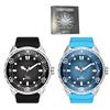 Solar Powered Quartz Dive Watch Night Glow 300M Rainproof Silicone Strap for Men Women Solar Luminous Watch