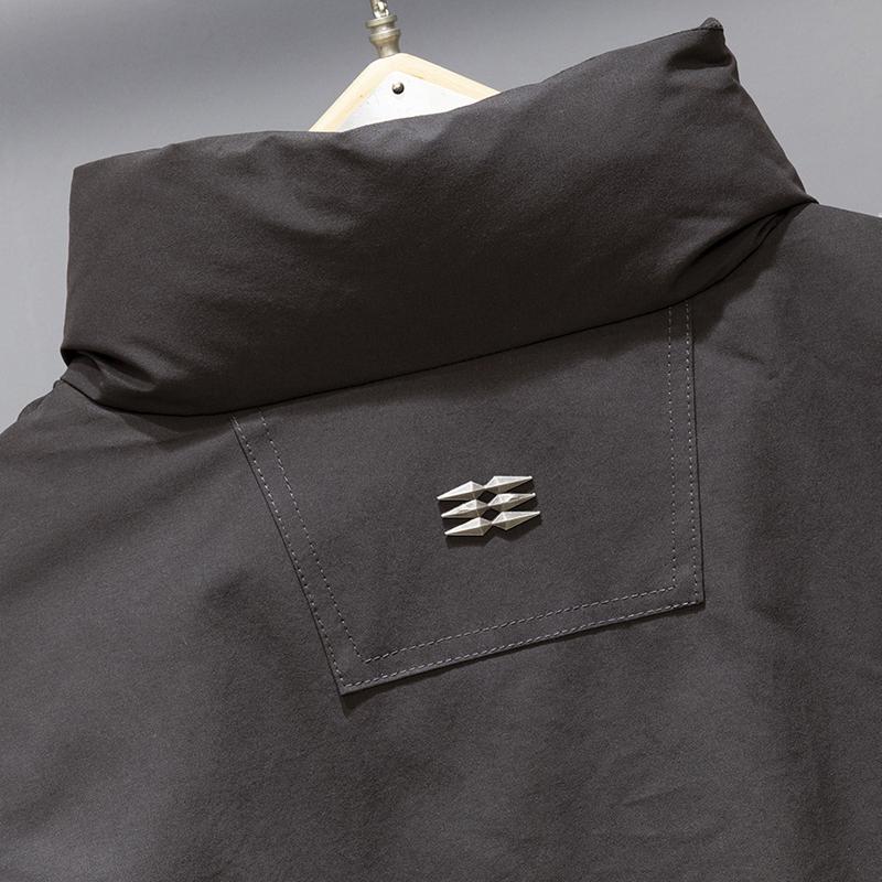 Gilet imbottito da uomo 50% piumino d'anatra bianco, con colletto alla coreana, chiusura a zip, casual, caldo, senza maniche, per l'inverno