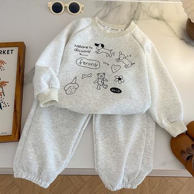 Children's Suit Boy Girl Spring Sports Sets Kids Cartoon Sweatshirts+Pants 2Pcs Outfits Toddler Autumn Clothing