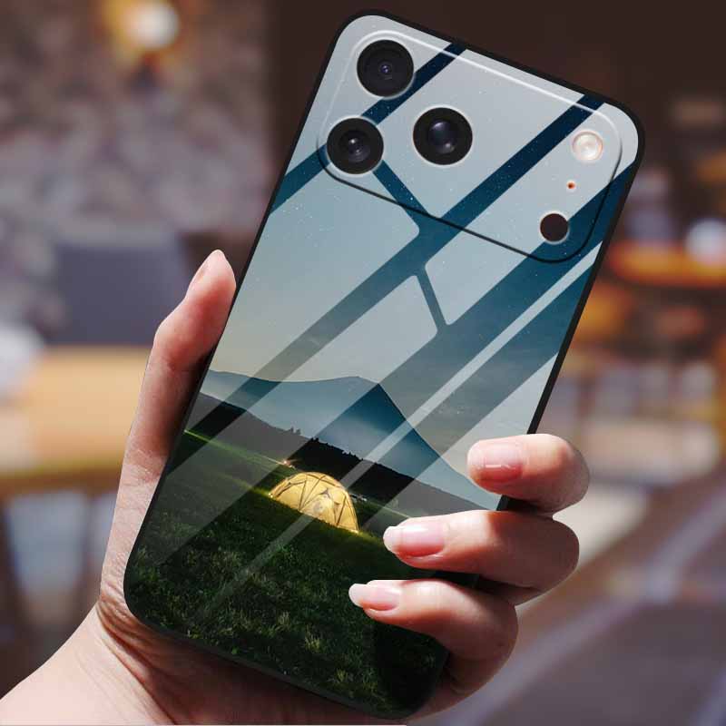 Phone Case for Iphone 17 Pro Max Iphone17 Air Tempered Glass Hard Back Cover Bumper 17pro Funda Cartoon Anime Fashion Pattern