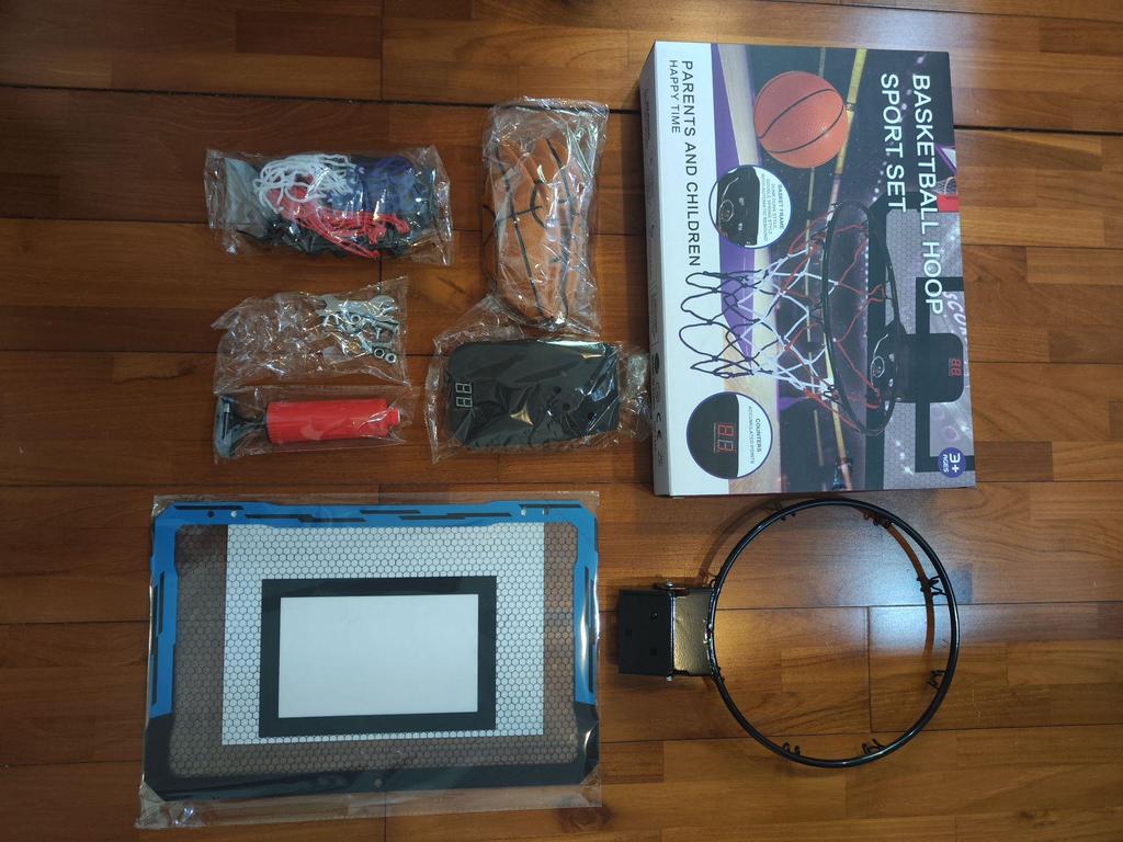 Coș de baschet cu punctaj electronic fără lovituri - cadru pliabil pentru interior/exterior