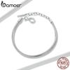 BAMOER 925 Sterling Silver Bracelet Simple Snake Bone An Infinity Symbol Plated Platinum Chain Bracelet Women Jewelry