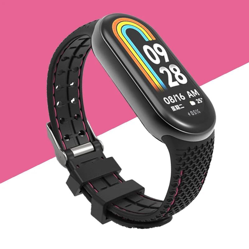 

Silicone Strap For Mi Band 8 9 Bracelet Rubber Watchband Replacement Smartwatch Wrist Bracelet Correa For Xiaomi Mi Band 8 Strap Mi Band 10 Яскраво-рожевий