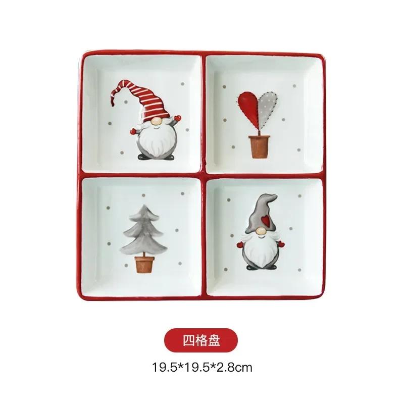 Nordic Santa cutlery set Western ceramic dinner plates Snack plate Creative Christmas gift home tea kettle cup sealed jar