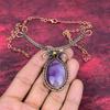 Star amethyst necklace copper wire wrapped gemstone necklace handmade antique jewelry adjustable chain necklace copper jewelry gifts for her