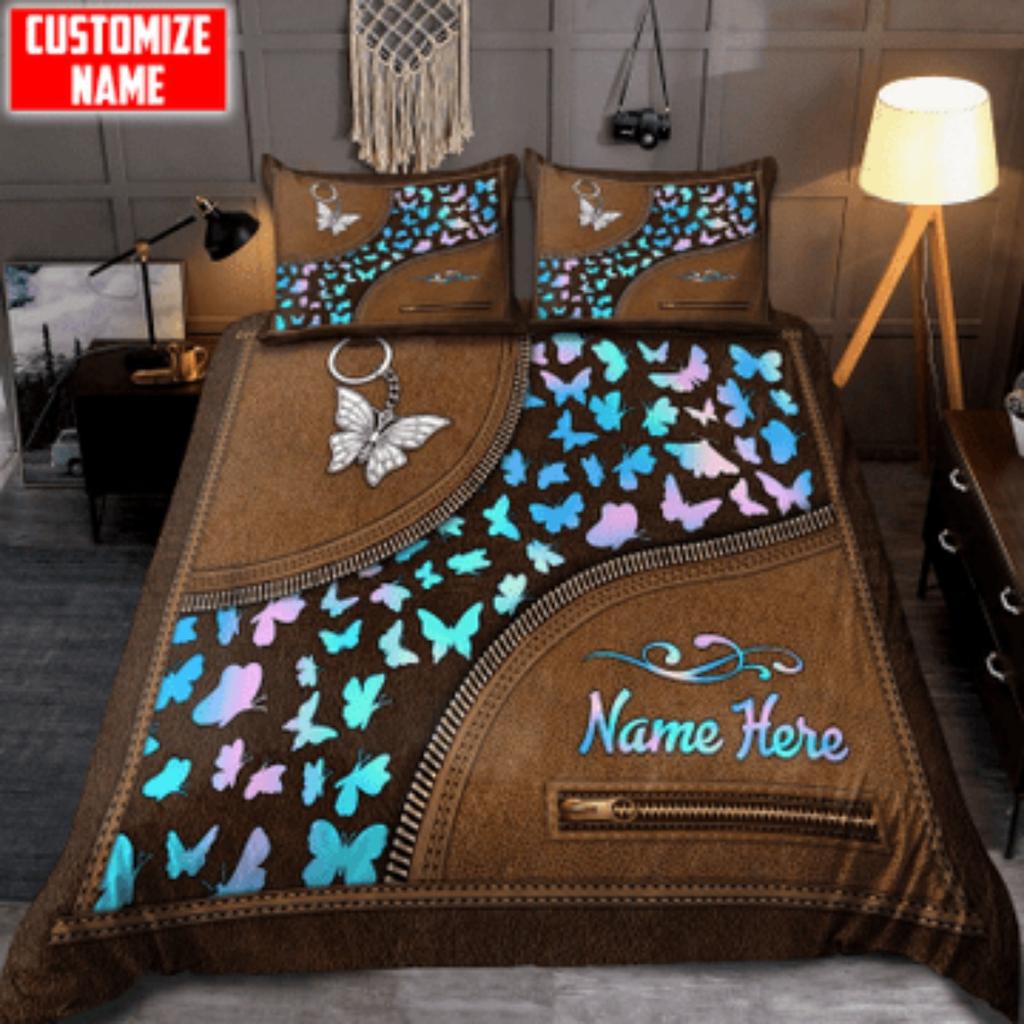 Tmarc Tee Personalized Hummingbird Purple Color Bed Set Cover Home Bedding Set