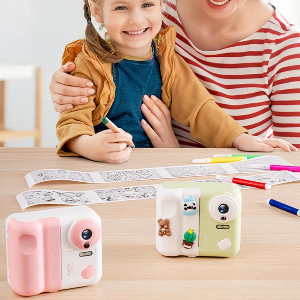 HD 1080P Kids Mini Instant Print Camera 2.4 IPS Screen Instant Photo Printing Camera Video Camera  for Girls Boys Aged 3-12