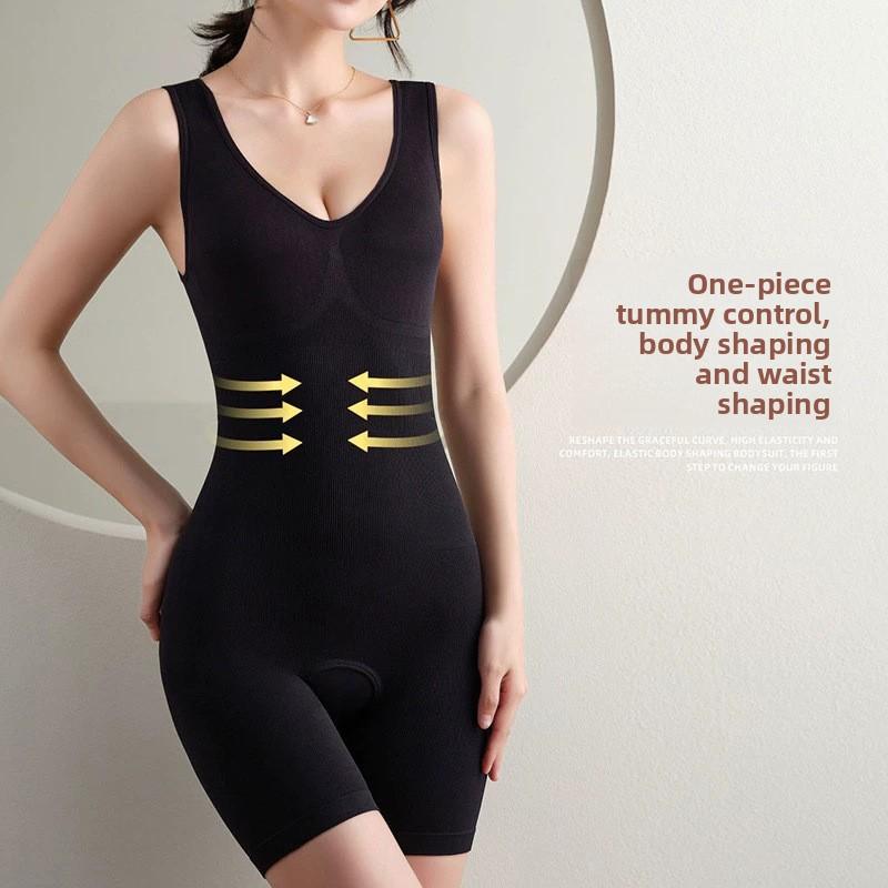 Seamless Plus Size Bodysuit with Built-in Bra, Bust-Lifting, Waist-Shaping, Figure-Sculpting, Butt-Lifting, Crotchless, Flat-Front Tummy-Control Pants