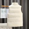 Gilet di Cotone Piumino da Uomo Autunno e Inverno Giacca Plus Velluto Ispessito Gilet Tinta Unita Collo Alto