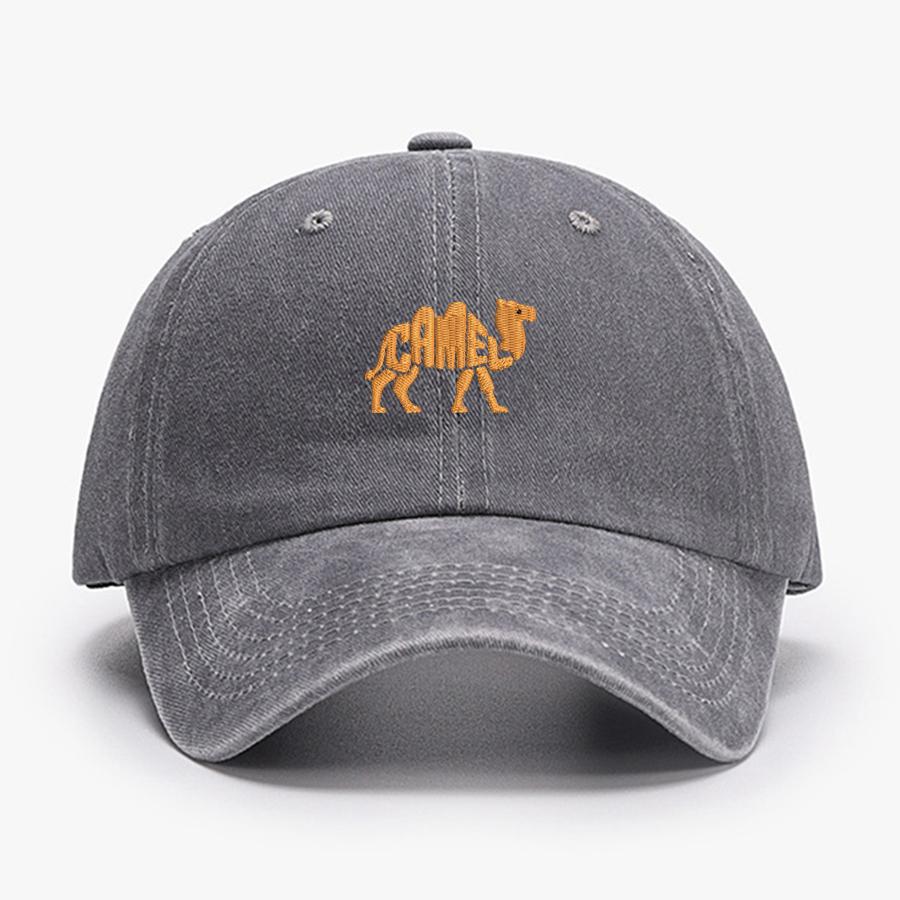 

Camel Embroidered Exquisite Animal Vintage Cotton Baseball Caps Men Women Washed Hat Sports Fishing Dad Summer Peaked Cap Adult (54-60cm)