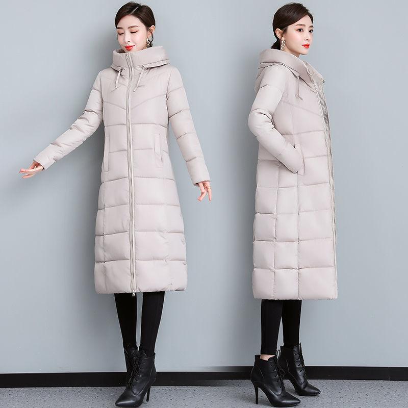 

Жіноче бавовняне пальто з потовщеним пухом Стильна зимова куртка середньої довжини Бавовняна куртка Тонка бавовняна куртка вище коліна Довга бавовняна куртка 5XL хакі