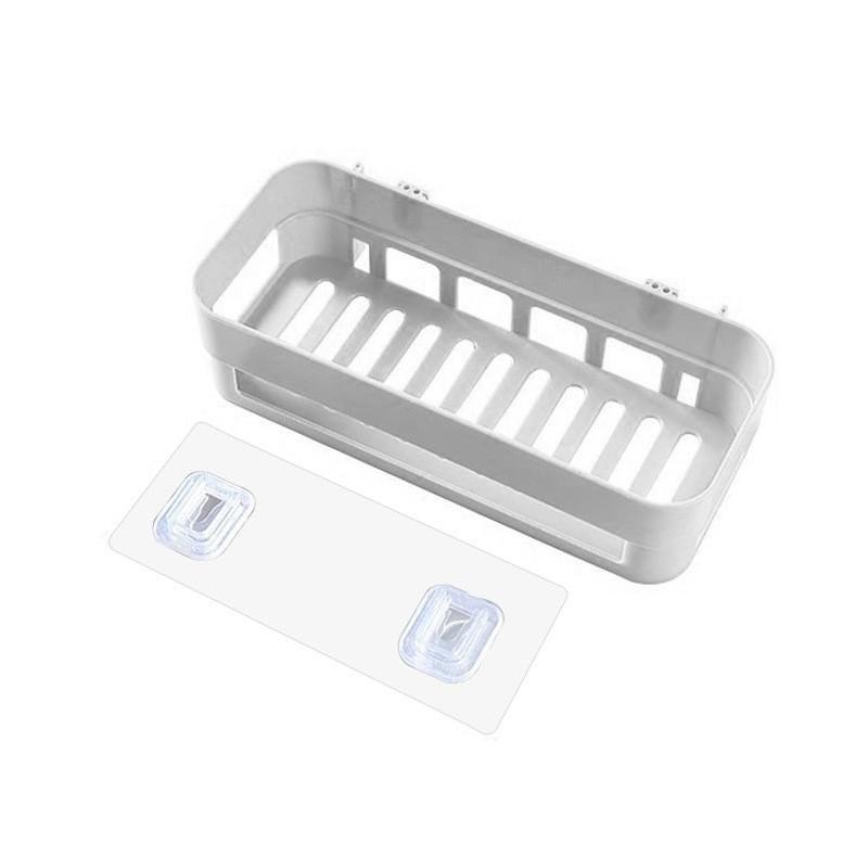 Wall-Mounted Bathroom Shelf No Drilling Adhesive Storage Rack Toiletries Modern Minimalist Plastic Organizer
