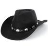 Women Men Western Cowboy Hats Felt Hat Fedora with Upturned Brim and Faux Silver Accents Wide Brim Fedoras Hat Ethnic Style