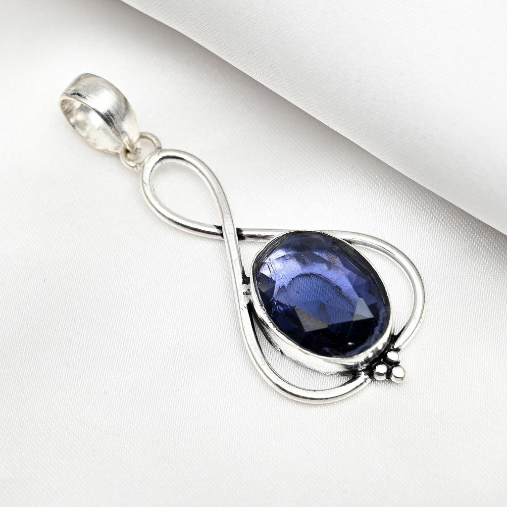 Iolite Pendant, 925 Solid Sterling Silver Pendant Handmade Gemstone Jewelry, Gifts For Wife Brand New Pendant