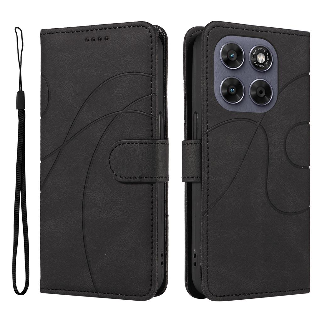 Applicable MOTO G06 4G Curved Crease Phone Leather Case G04Flip cover with card slot G35Leather protective case