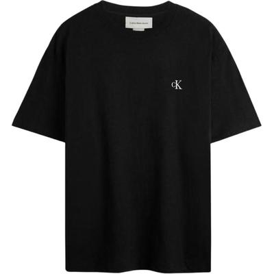 T-shirt da uomo casual comoda con lettera minimalista, girocollo, manica corta, nera 81HM229-002