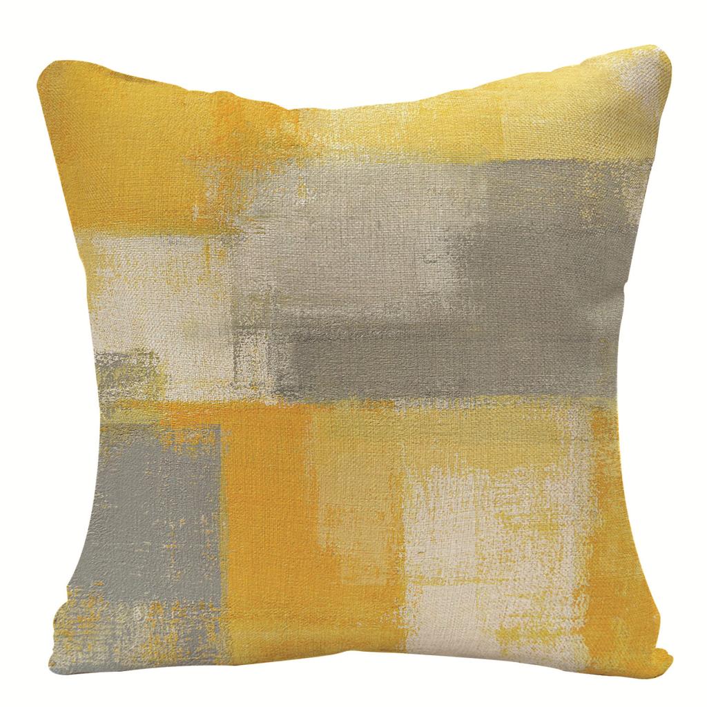 Home Oil Painting Geometric Abstract Pillow Case Sofa Pillow Cushion Cover