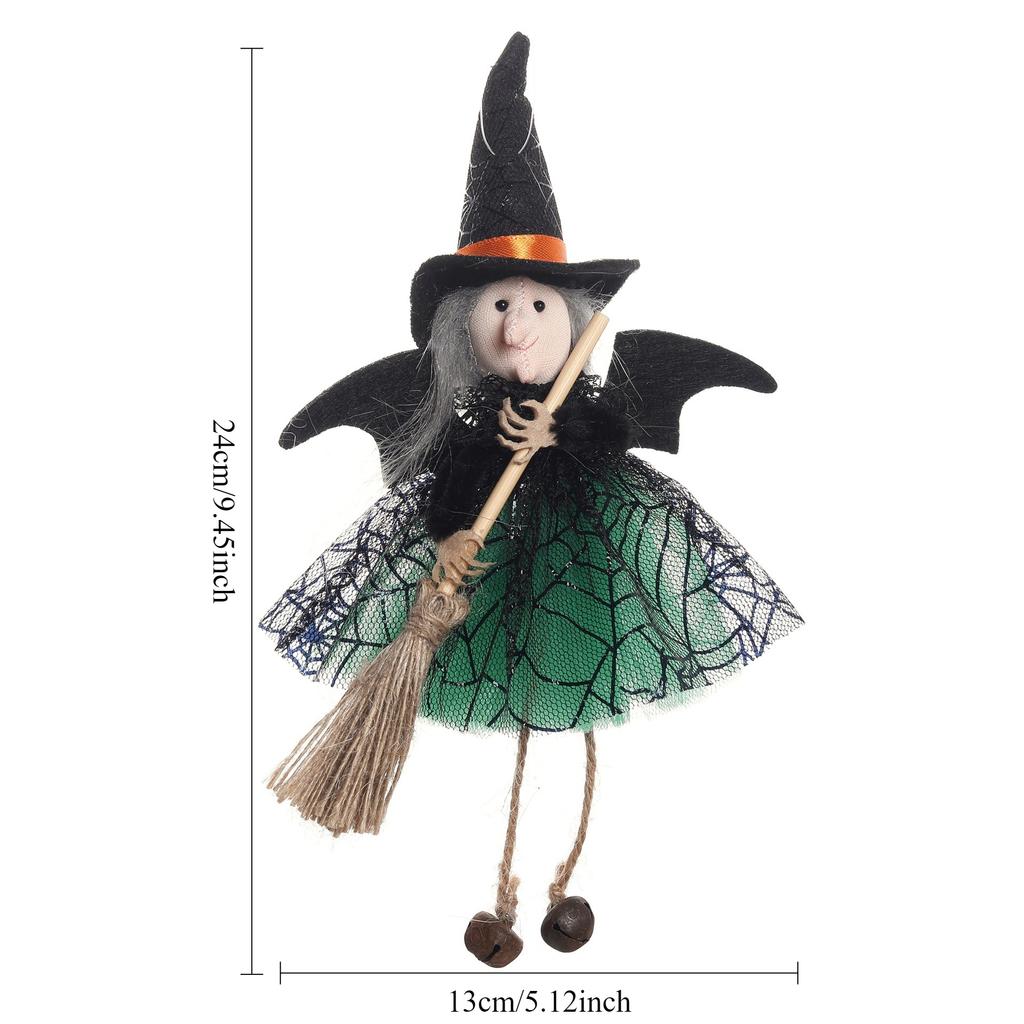 1pcs/3pcs Halloween witch doll angel hanging decorations with broom - no electricity required, suitable for multiple holiday ind