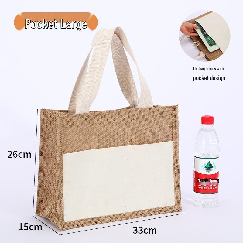 Sac fourre-tout en toile de jute: Sac de courses en jute peint à la main DIY, Lin polyvalent graffiti