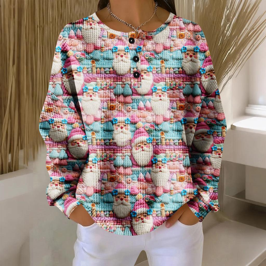 Women's Casual Shirts Long Sleeve Tops Button Up V Neck Loose Knit Fall Favorites For Women