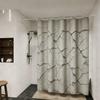 Modern Black Abstract Interwoven Line Art Waterproof Shower Curtain