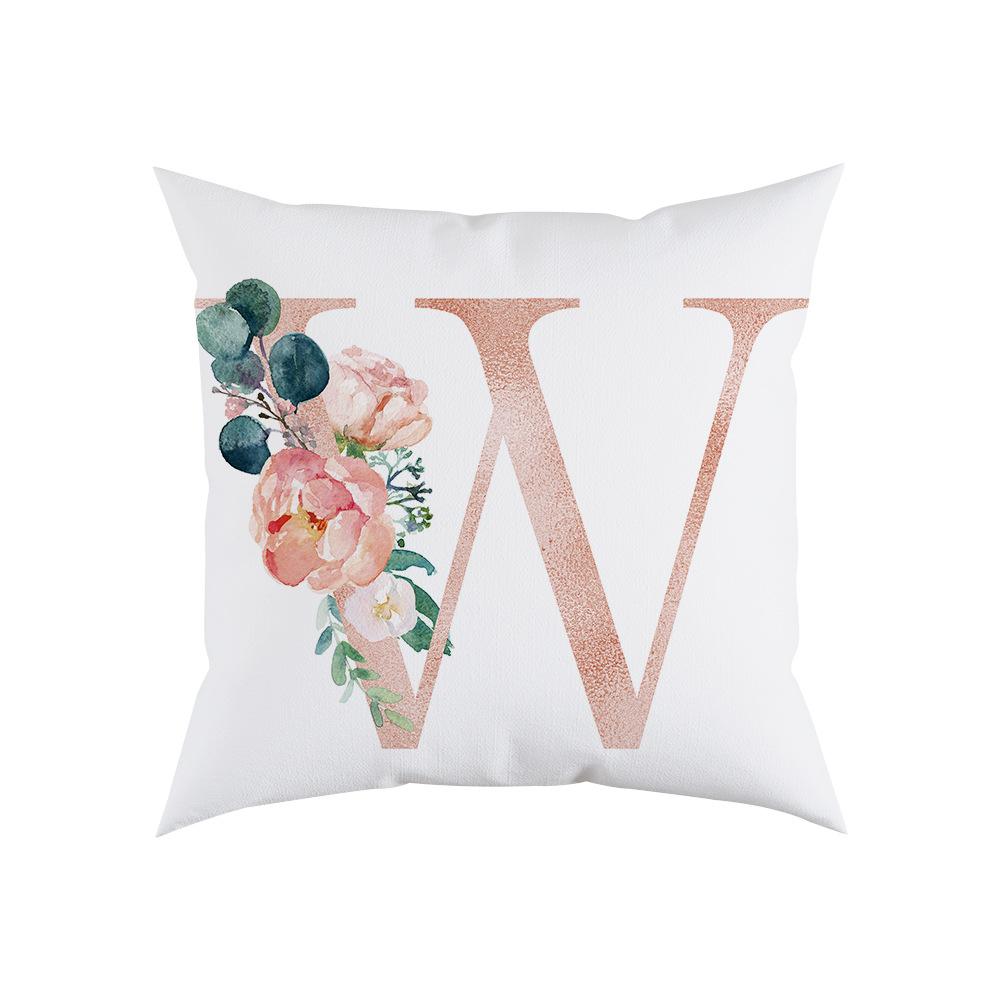 Pillow Sofa Cushion Home Office Cushion Letter Flower Pillow Bedside Backrest Car Pillow Cover