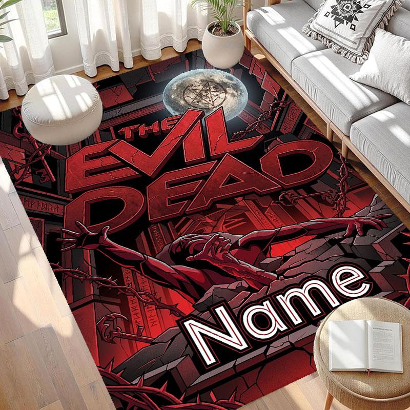 Custom Name Personalized The Evil Dead Print Carpet, Versatile Home Decor Rug, for Playroom, Apartment, Balcony, Entryway, Hallway Gift