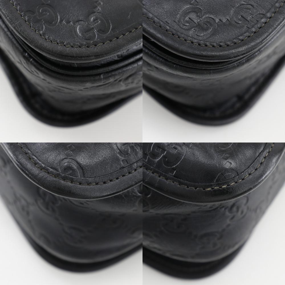 Gucci Messenger-Umhängetasche 145844 GG schwarz Sima-Leder Herren Gebraucht