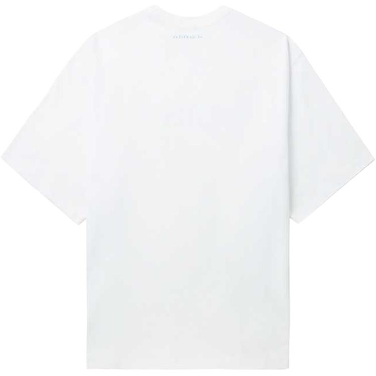 WE11DONE Cartoon Letter Print Loose Casual Round Neck Short Sleeve T-Shirt Unisex Tops White WD-TT2-24-906-U-WHMN