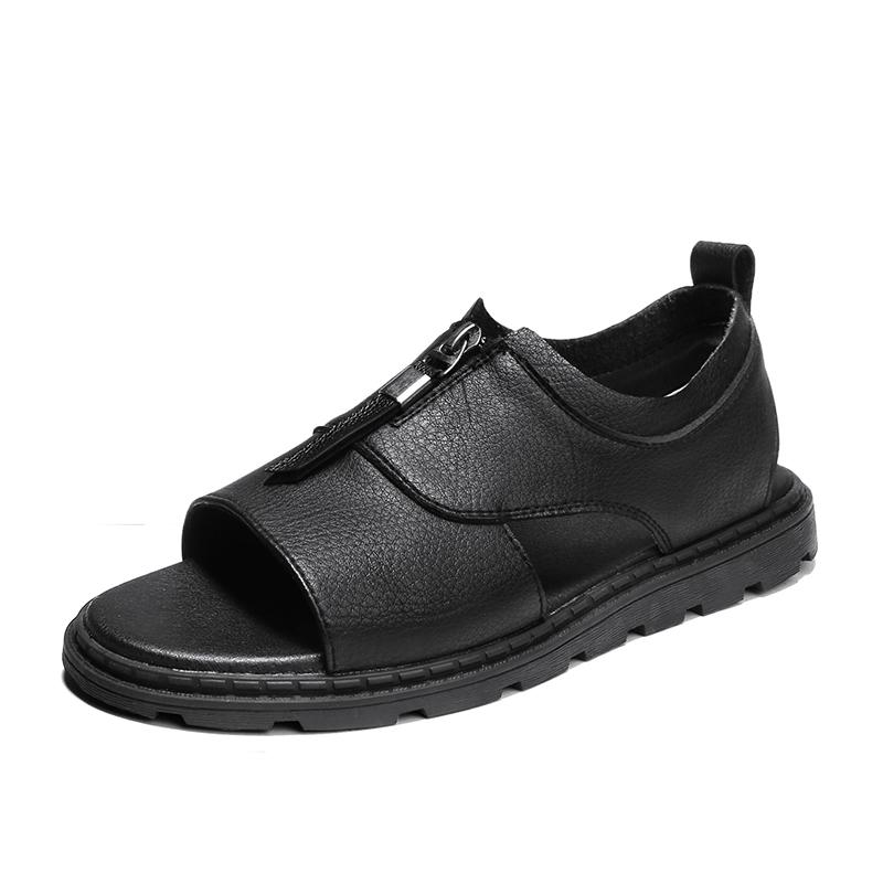 

Мужская обувь, летние новейшие стильные сандалии для мужчин, нескользящие, дышащие, из натуральной кожи, повседневная модная обувь, пляжные тапочки для мужчин 38