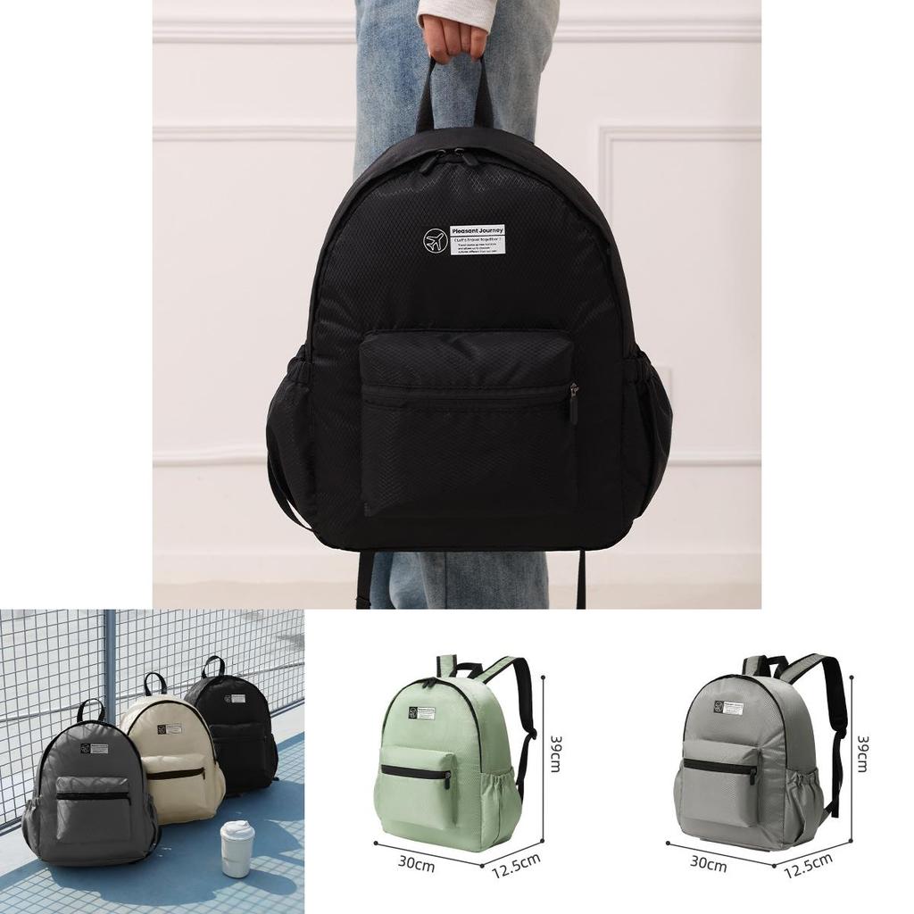 Urban Minimalist Polyester Foldable Backpack For Men And Women