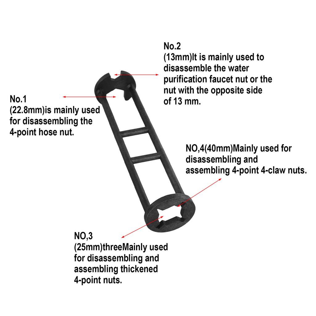 Multifunctional Sink Wrench with 7 Types of Bayonet for Plumbing Tasks