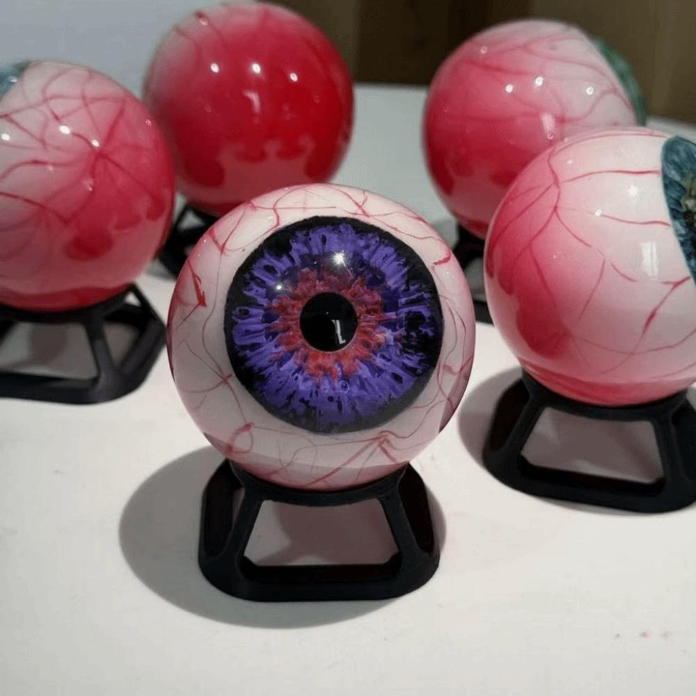Resin Eyeball Ornament 3D Halloween Sculpture Unique Eyeball Decoration Desktop Decoration 6cm фиолетовый