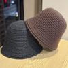 Retro Autumn and Winter Fisherman's Hat Women's Round Bucket Hat Bell  Shaped Knitted Warm Hat Versatile Face Showing Small Basin Hat