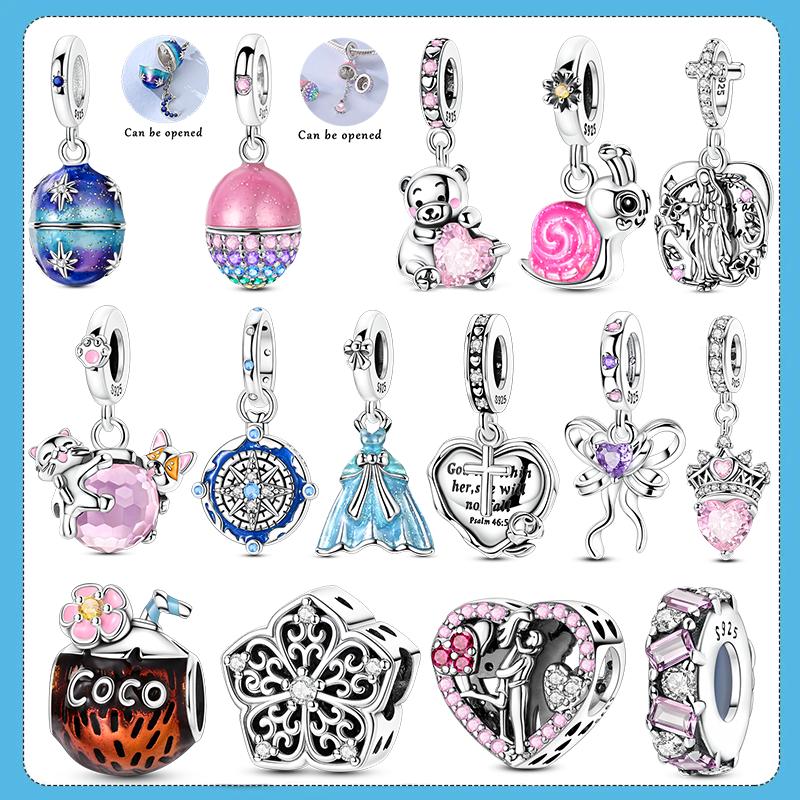 Charm Bead Components Copper Metal Princess Dress Snail Heart Pendant Bead Components Compatible With Bracelet High Quality Fine Jewelry Bead